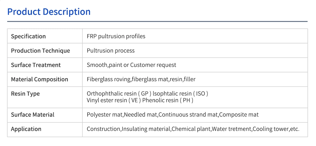 Corrosion Resistant Glass Fiber Composite GRP Angle Profile FRP Pultrusion Profile